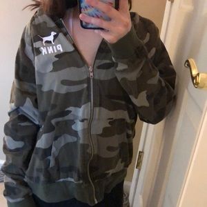 VS PINK Camo Zip Up